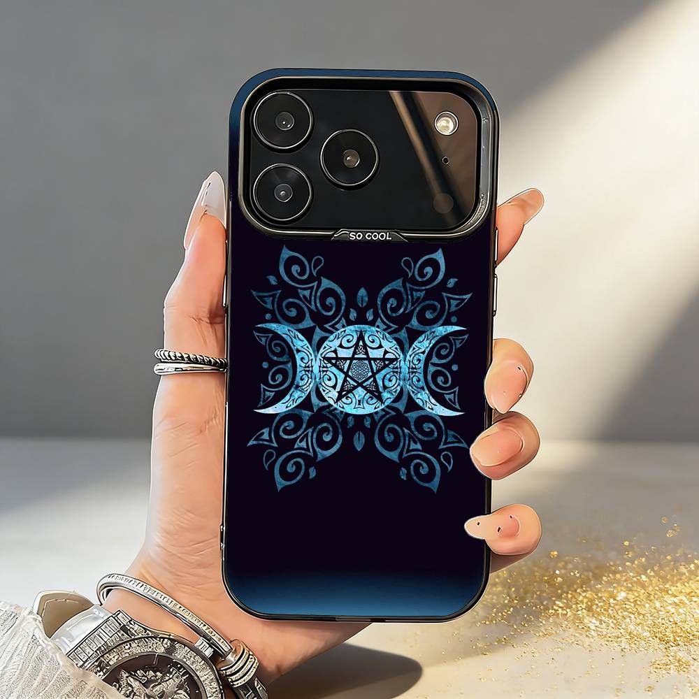 Чехол для телефона O-Occult Witchcraft Moon Gothic Witch для iPhone17,16,15,14,13,12,11,Pro,MAX Белый Матовый Ударопрочный Чехол iPhone15plus