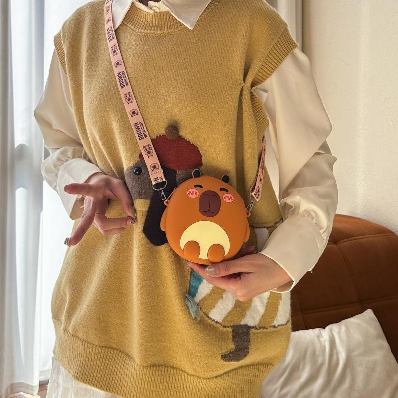 Popular children's change bag Kapibara student satchel handbag bag versatile silicone bag change bag