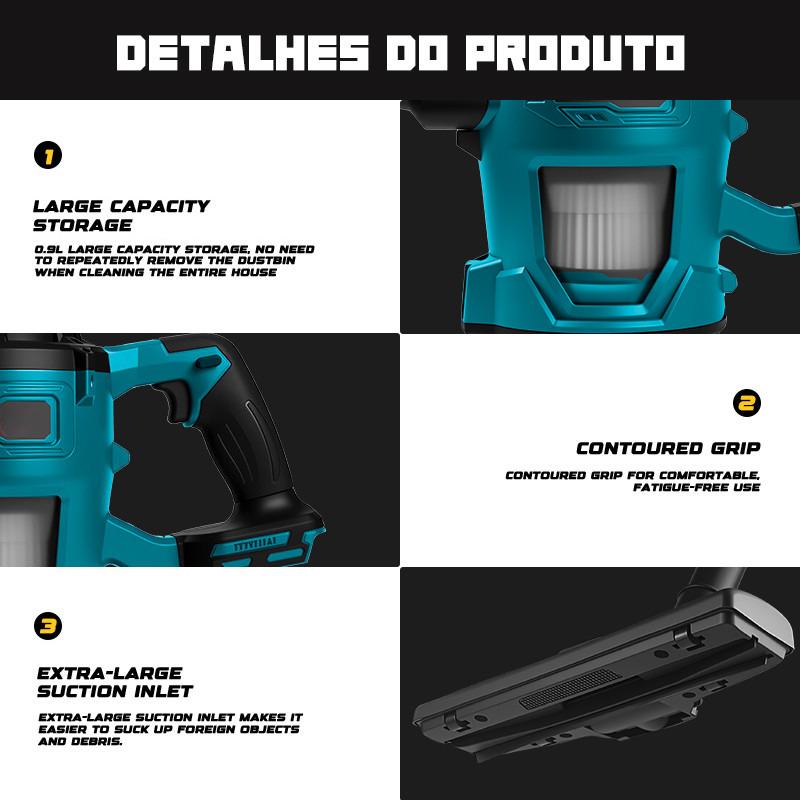 16000pa Cordless Electric Vacuum Cleaner Handheld Rechargeable Dry/Wet Dust Carpet Collector Machine Household Cleaning Tool