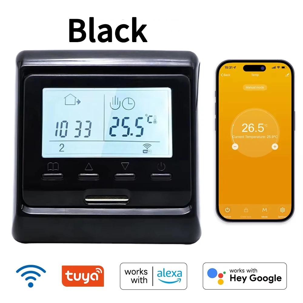 Tuya WiFi Programmable Thermostat 90~230V 16A Smart Temperature Controller for Electric Heating System APP Remote Control Works with Alexa Google Home