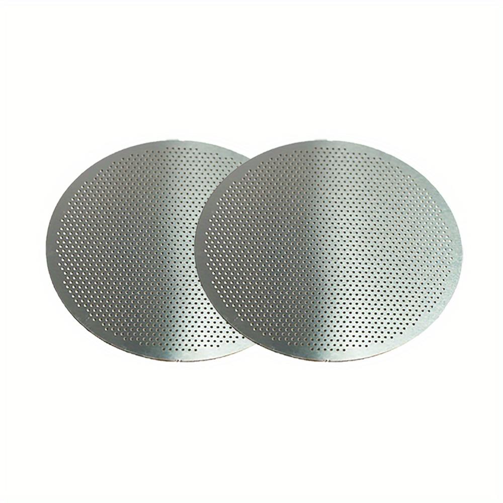 2 Pcs Coffee Filters, 5.1/5.3/5.8cm (2.01/2.09/2.28inch) Espresso Puck Screen Reusable Stainless Steel Barista Coffee Filter Mesh Plate Espresso 51MM