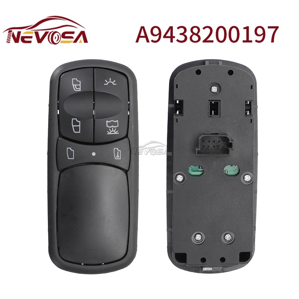 

NEVOSA For Mercedes Benz Actros MP1 MP2 Truck Power Window Switch A9438200197 A9438200097 Control Glass Lifter Button A9438200197