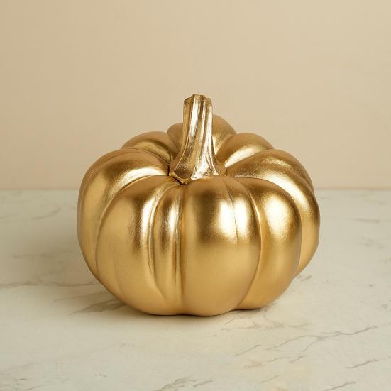 Halloween Pumpkin Ornament Fine Workmanship Hand-painted Pumpkin Art Piece Autumn Seasonal Home Decor