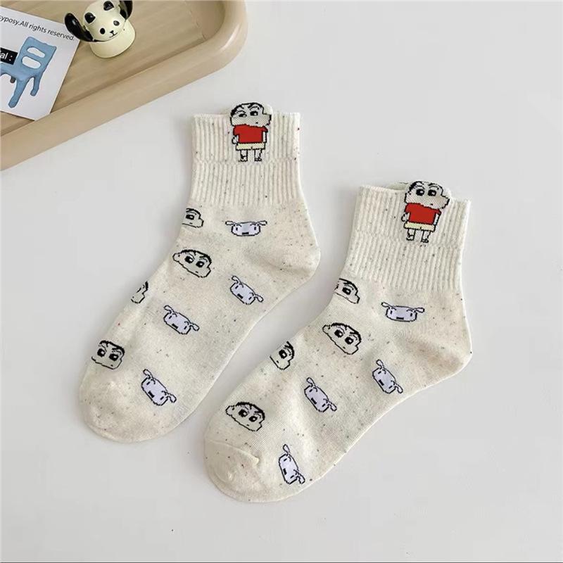 Women's Cute 3D Anime Mid-Tube Cotton Socks - Trendy Sports Design