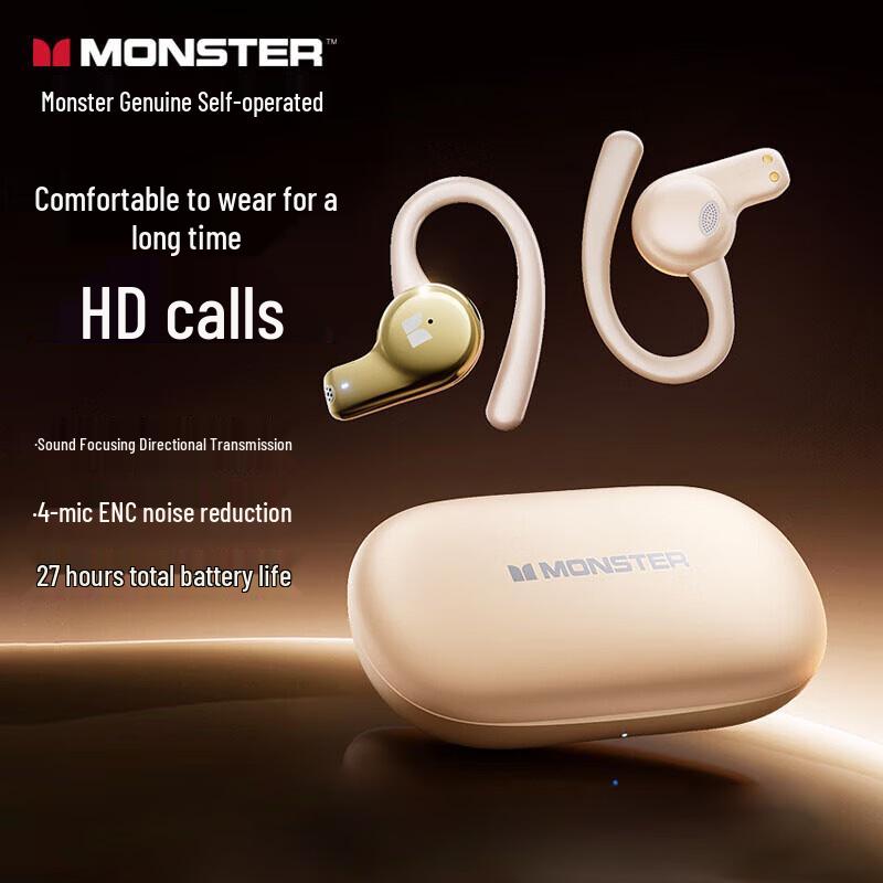 Monster MQO16 Wireless Bone Conduction Ear-hook Headphones