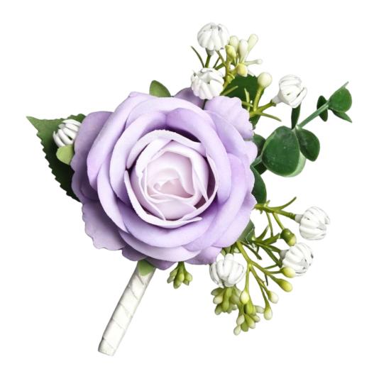 Suit Corsage Wedding Wristlet Band with Faux Pearl Embellished Simulated Roses Bride Groom Romantic Floral Accessories Prom Decoration