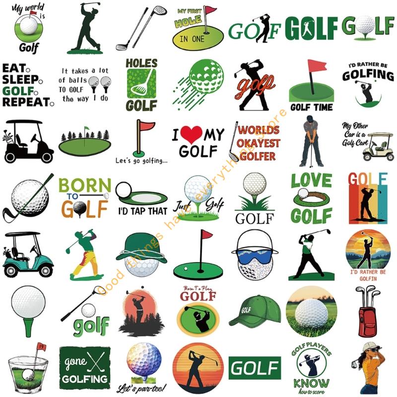 

50Pcs Golf Design Stickers Waterproof Paper Adhesive Decal For Crafting Sports Themed Home Office Accessories 55KF