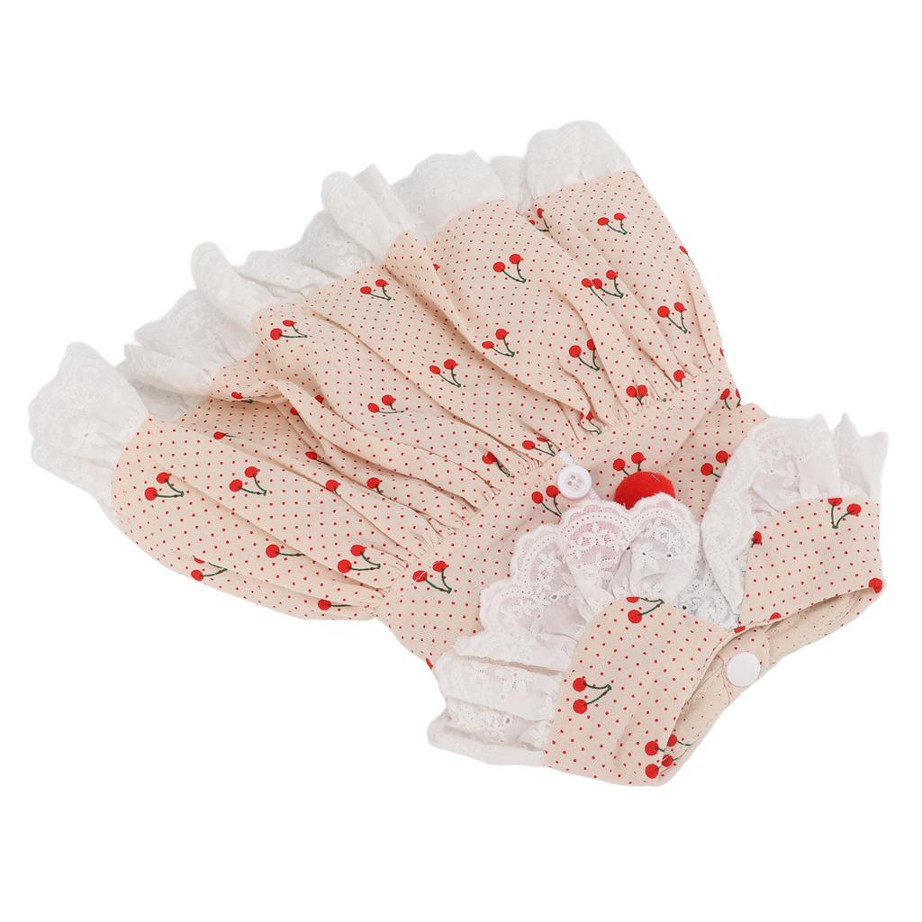 Pet Dress Cotton Breathable Soft Cherry Pattern Cute Pet Skirt for Puppy Bunny Small Pig