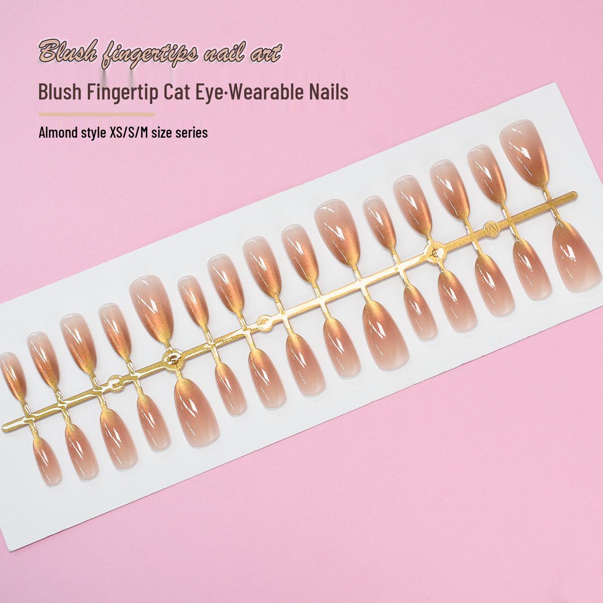 

Blush Gradient Almond Cat Eye Nail Tips - Simple Sweet Wearable Manicure (P0142#04)