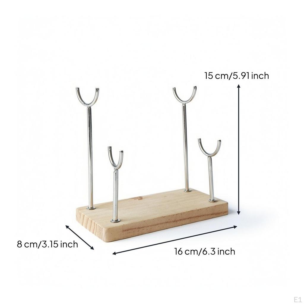 Bracelet Display Stand Open Design Holder with Wood Base Tabletop Jewelry