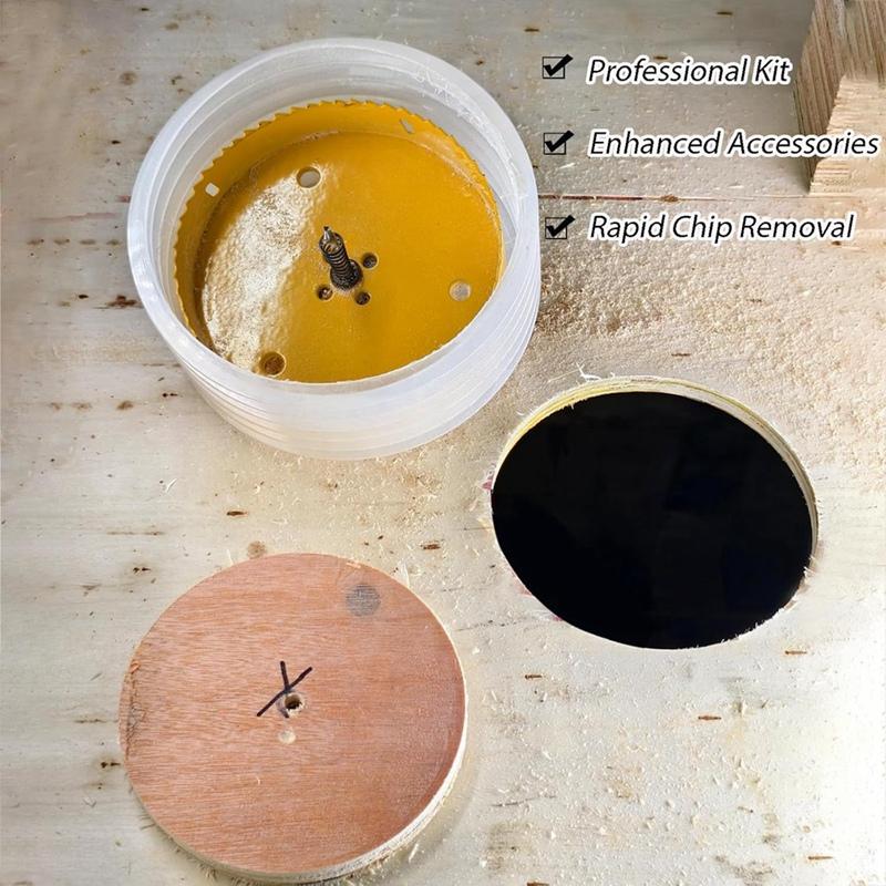 A96I-6-19/64 Hole Saw For Recessed Lights,Hole Saw Dust Bowl For Recessed Lighting 6In Include 3/8In Hex Shank&SDS Plus Arbor