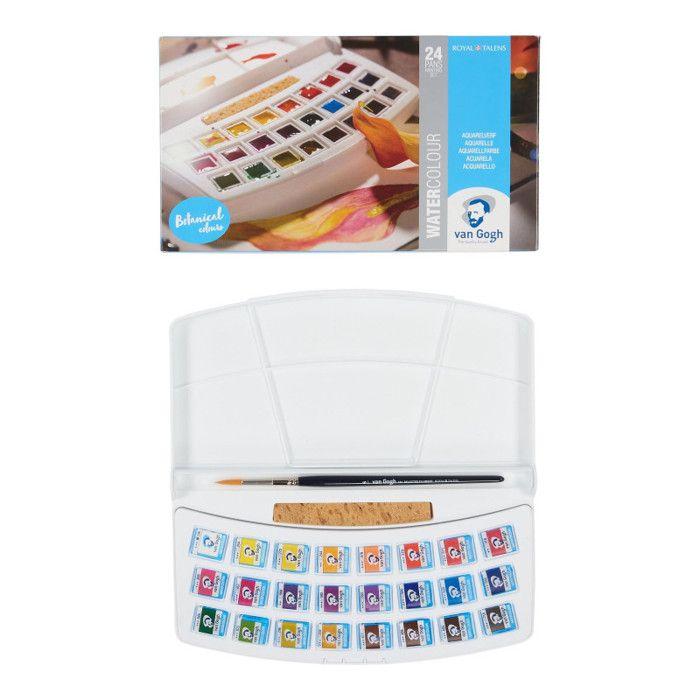 Box of 24 Pans - Watercolor Paint - Botanical Colors - Van Gogh