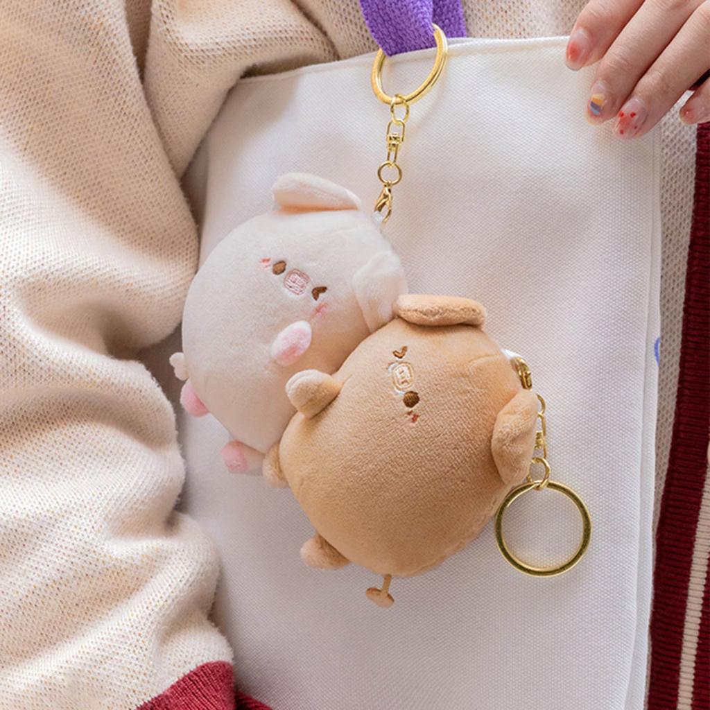 2Pcs Small Stuffed Animals Keychain Magnetic Plush-Animal Toy Keychain Party Favor Backpack Bag Pendant Keyring Couple
