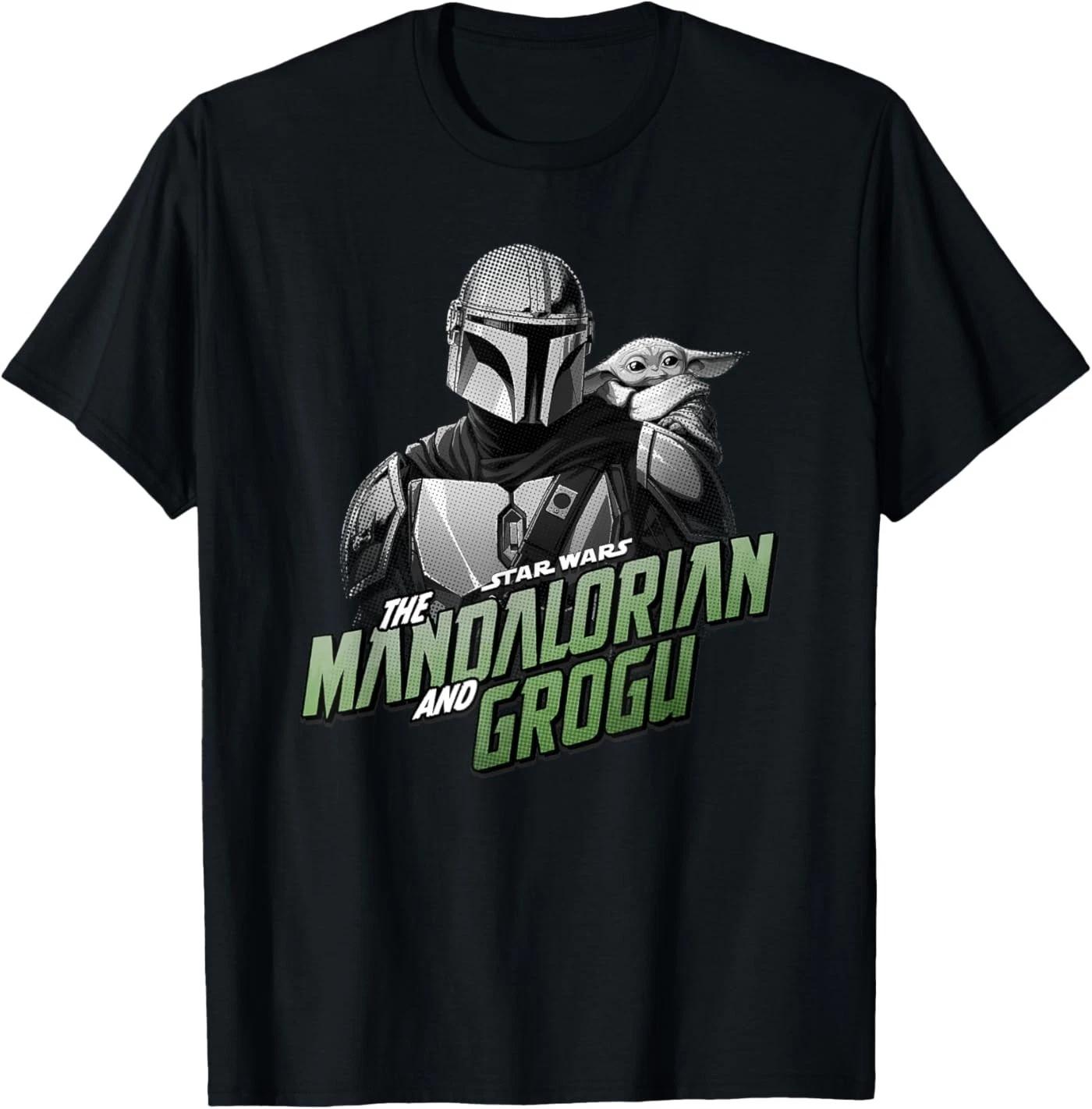 Футболка Star Wars Мандалорец и Грогу Шлем Поза на плече S