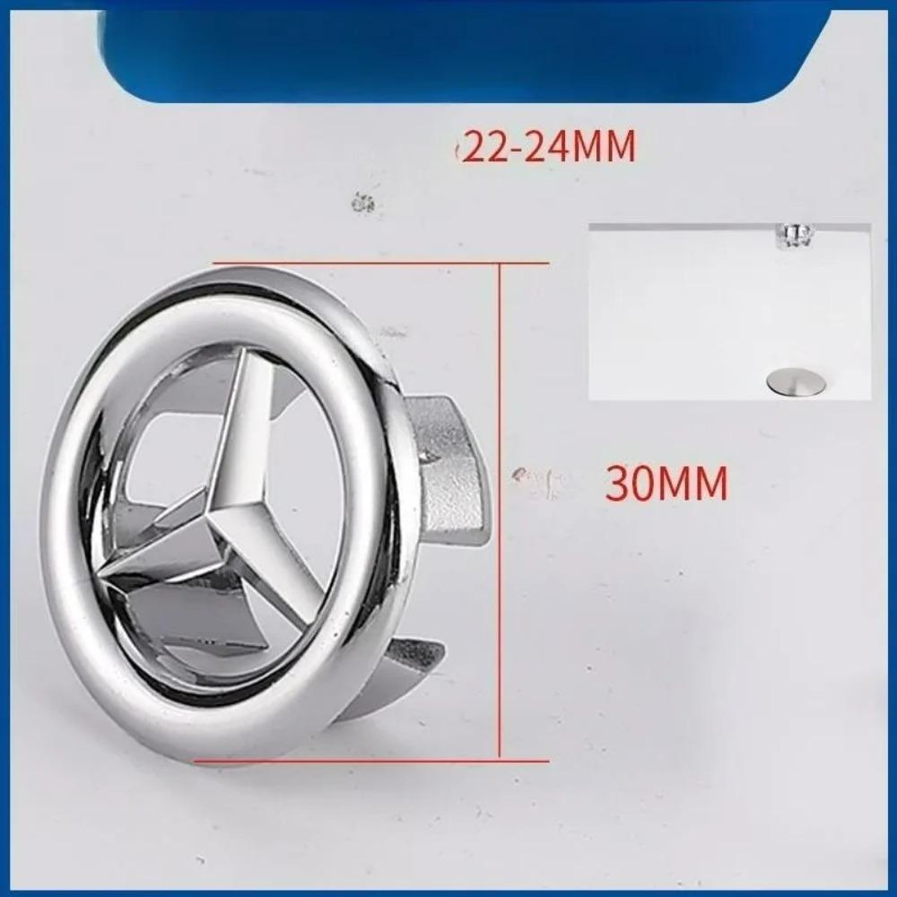 2PCs for Bathtub & Lavabo Drain Gang Cover Bathroom Sink Hole Cover - 22-24mm Electroplated Overflow Ring Plastic Basin Trim Cap