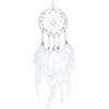 Dremisland Dream Catchers Handmade White Dream Catcher Car Rear View Mirror Pendant Charm with Pearl Ornament (White)