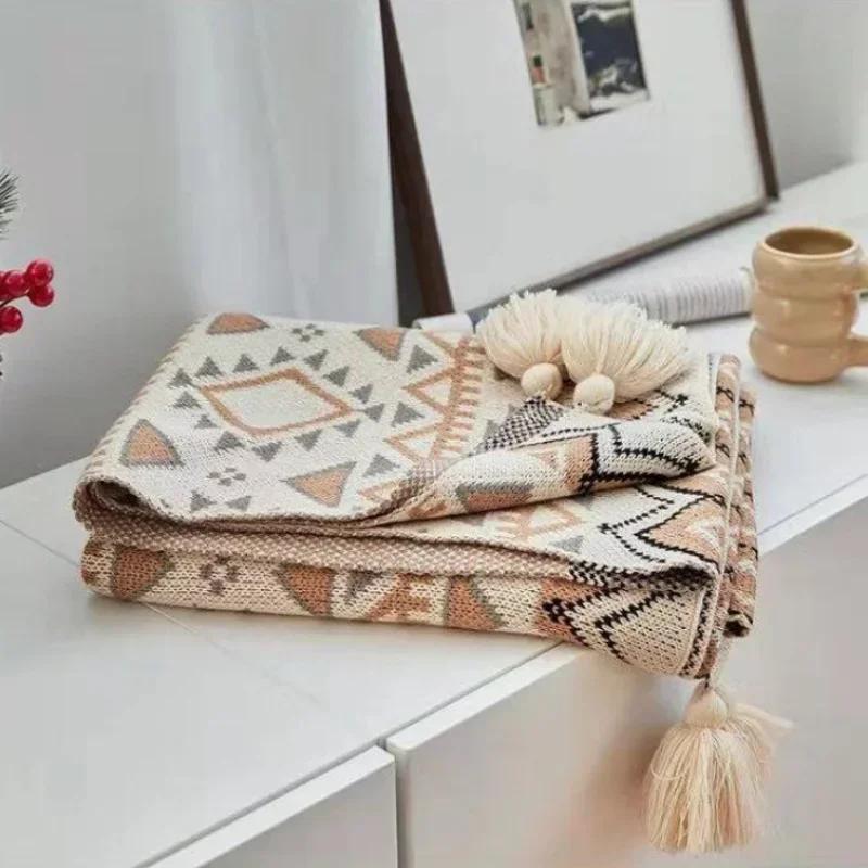 Navajo Sonnen-Decken Verdickte Strick-Plaid Böhmische Büro-Nickerchen Klimaanlagen-Decke Sofa-Überwürfe Haushaltshaar-Decke