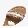 Plus Size 41 42 Women Bohemia Wedge Sandals Female Summer Shoes Fringe National Style Open -Toe Roman Casual Shoes Low Heel
