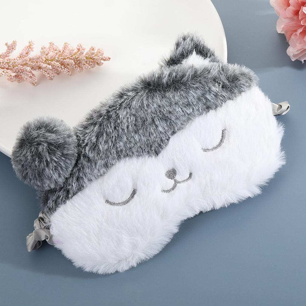 3D Cute Breathable Eye Mask Made from Natural Silk and Plush