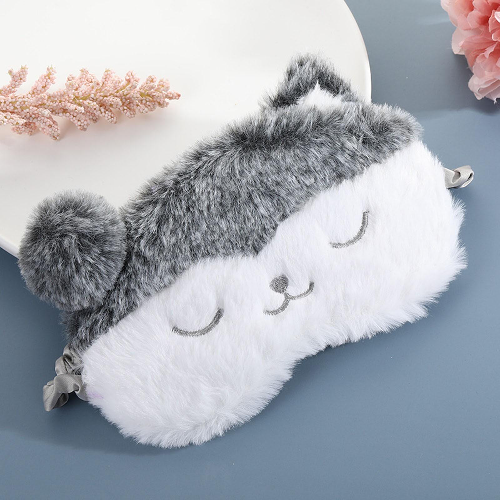 

Милая дышащая 3D маска для глаз из натурального шелка и плюша