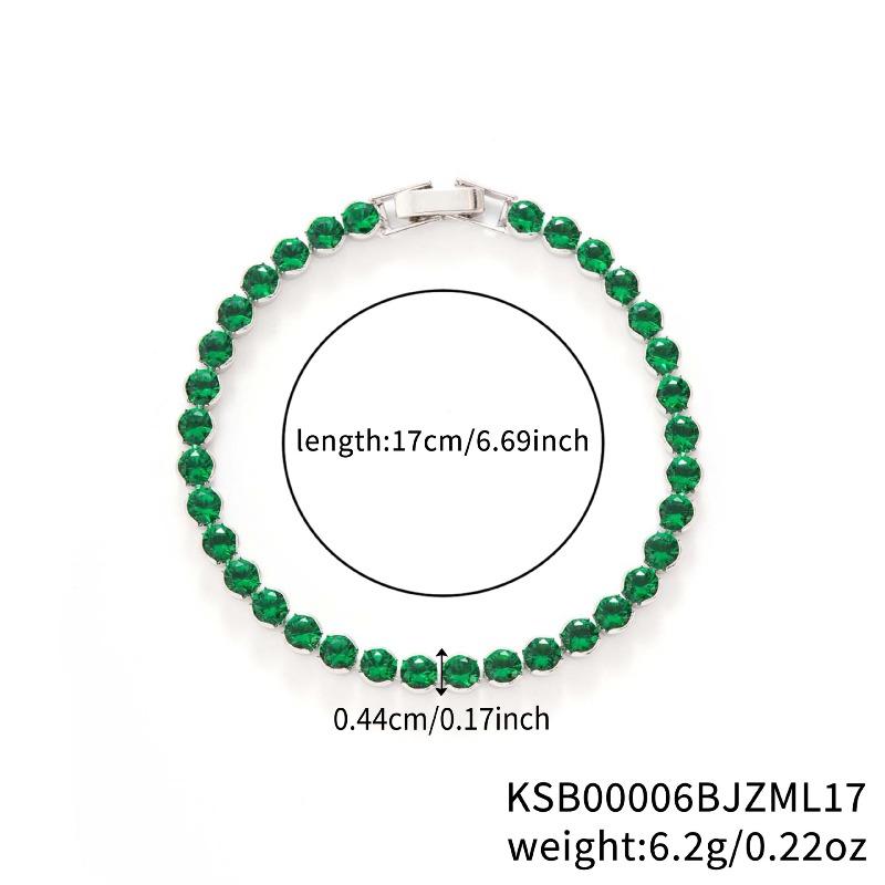 Mary Kashi Fashion Jewelry - Multi-sku Crystal Bracelet, Electroplated Aaa Cubic Zirconia Bracelet, Diamond-accented 4mm