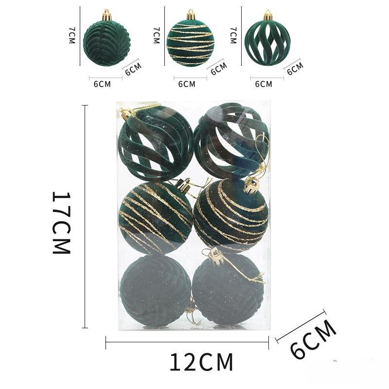 

Red Christmas Ornaments Hanging Shatterproof Plastic Ball Decorations For Xmas Tree, Holiday, Wedding, Party, Window Christmas Decor 6pcs зелёный