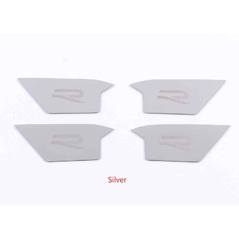 

For VW Volkswagen Golf8 Golf 8 Body Cover Stainless Steel Door Inner Internal Handle Bowl Frame Lamp Armrest Steel-Silver