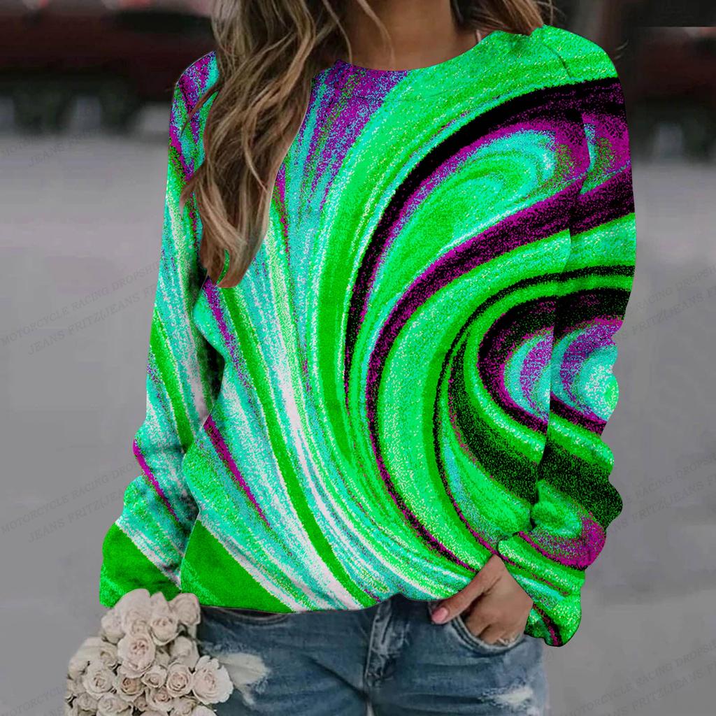 Mikina s olejomalbou Dámská módní mikina Mikina Y2k Mikina s kulatým výstřihem Oblečení Luxusní svetry Duhové mikiny Dívčí kabáty Jaro