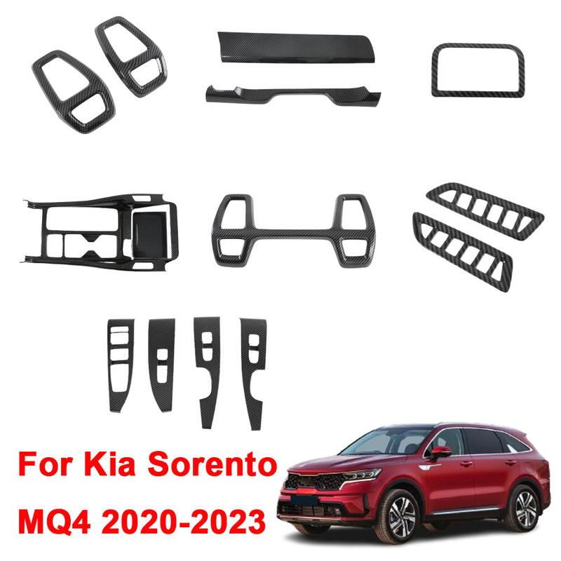 For Kia Sorento MQ4     ABS Gear Shift Panel Front Air Armrest Outlet Trim Frame Light Button Vent Stick