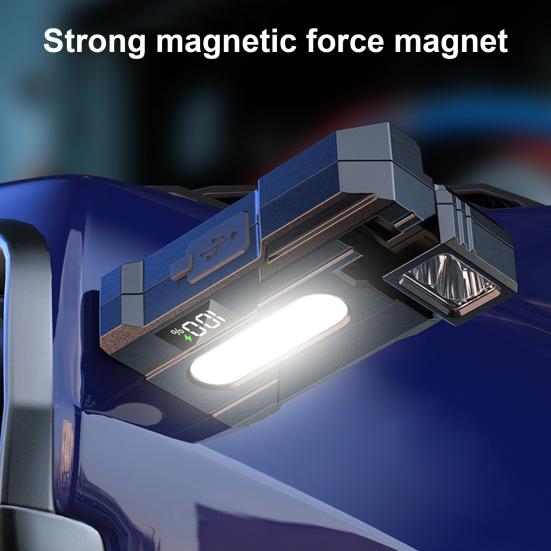 Yousheng 1/2Pcs EDC Flashlight Rotatable Super Bright Work Lamp USB Rechargeable IP68 Waterproof Magnetic Torch Outdoor Camping Hiking Emergency Lamp