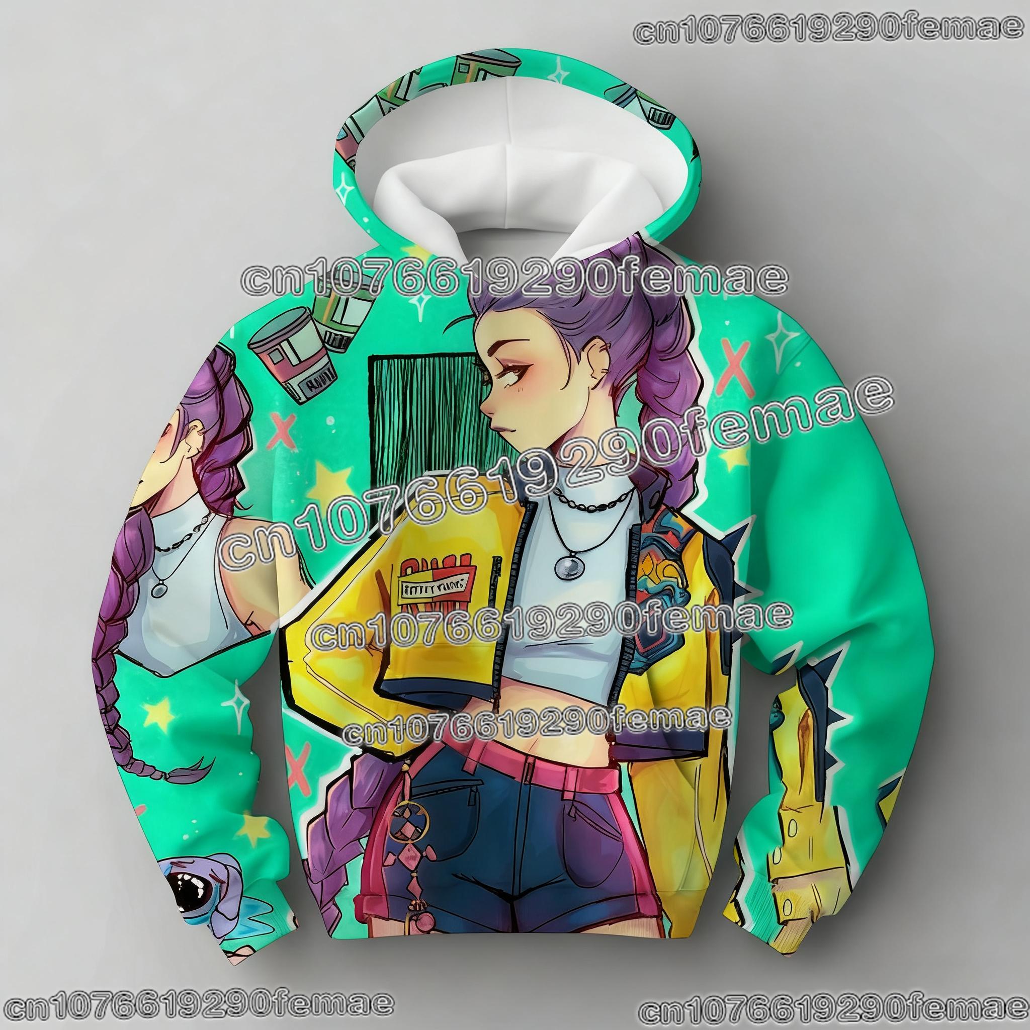 

KPop Мисливці на демонів Huntrix Худі Дитяча толстовка з капюшоном Пуловер для дівчаток Модний верхній одяг для хлопчиків Дитячий одяг 100