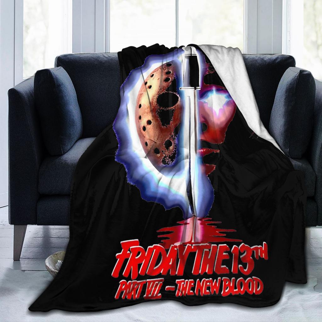 Friday Jason Voorhees 13th Fashion Blanket Flannel  Winter Horror Scary Halloween Portable Warm Throw Fashion Blanket for Office