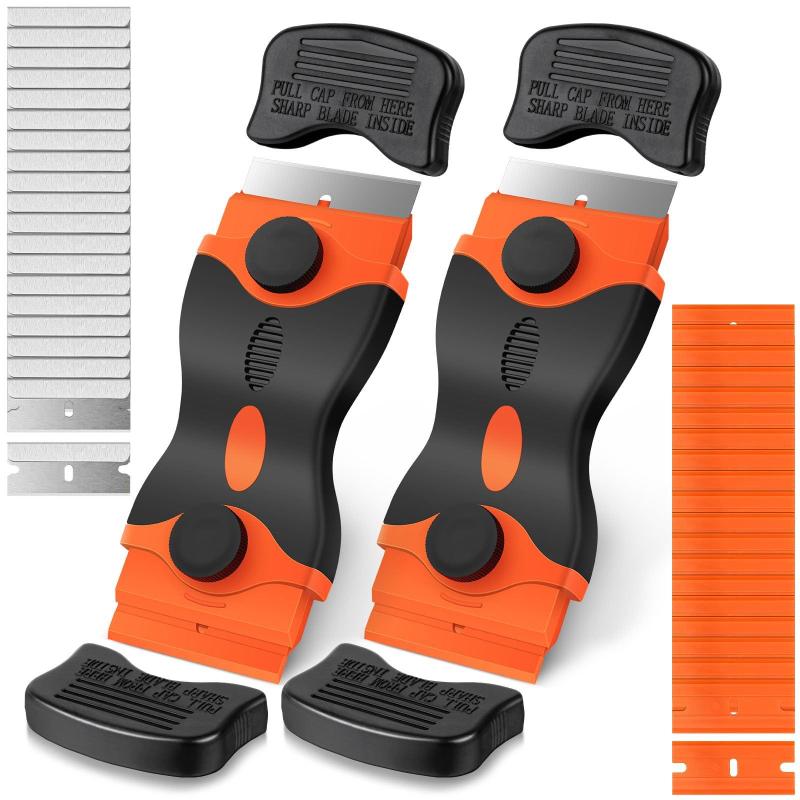 Plastic & Metal Razor Blade Scraper, Window Glass Cleaner, Film & Adhesive Remover Tool For Car & Home