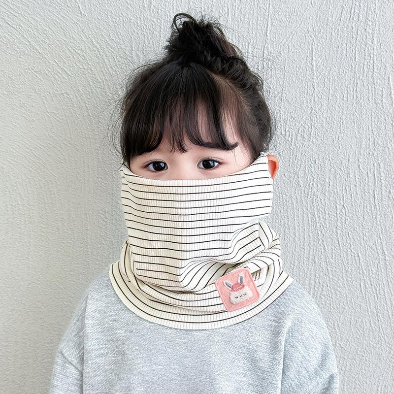 

Kids Mask Scarf 2 I1 Winter Windproof Fleece Neck Warmer Ear Loops Cartoon Balaclava for Boys Girls Soft Stretch Face Cover Size fits all