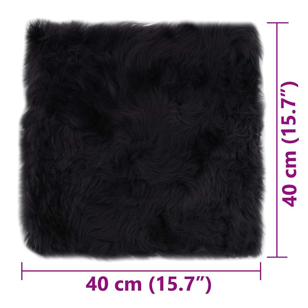 Seat Cushions 2 Pcs Dark Grey 40x40 cm Real Sheepskin
