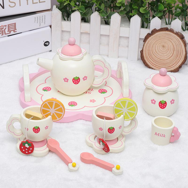Children's Pretend Play Afternoon Tea Set: White Teapot Kitchenware for Parent-Child Fun