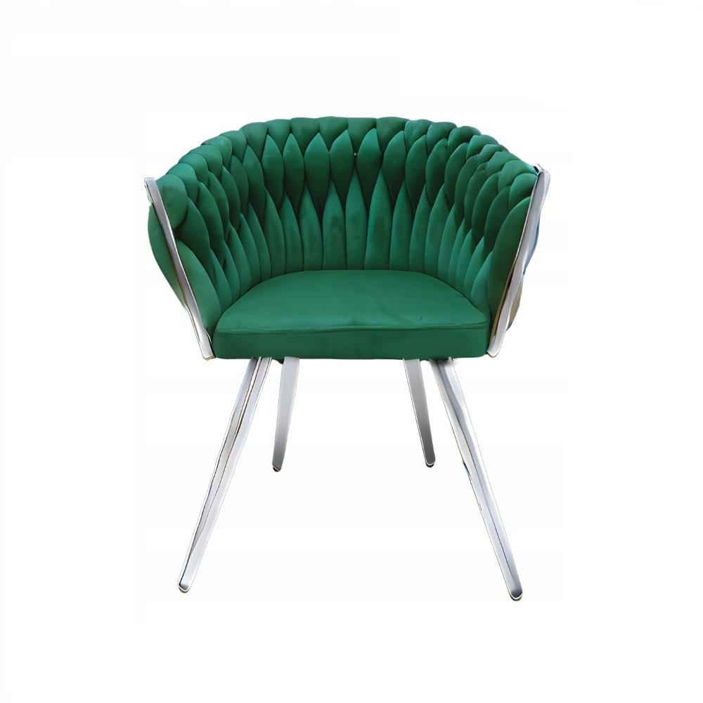 Poltrona decorativa verde Tilo sedia con braccioli velluto Family Meble