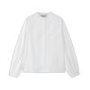 Women's Pure Cotton Stand Collar Lantern Sleeve Loose Shirt