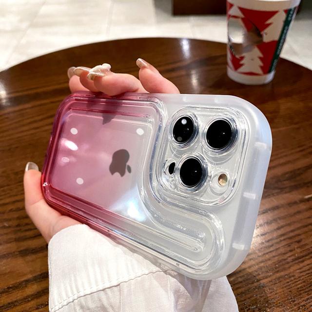 Pouzdro na telefon Gradient Clear Bumper pro Iphone 14pro Max 13 12 11 Pro Max 14 Plus Nárazuvzdorná ochrana fotoaparátu Měkký duhový kryt