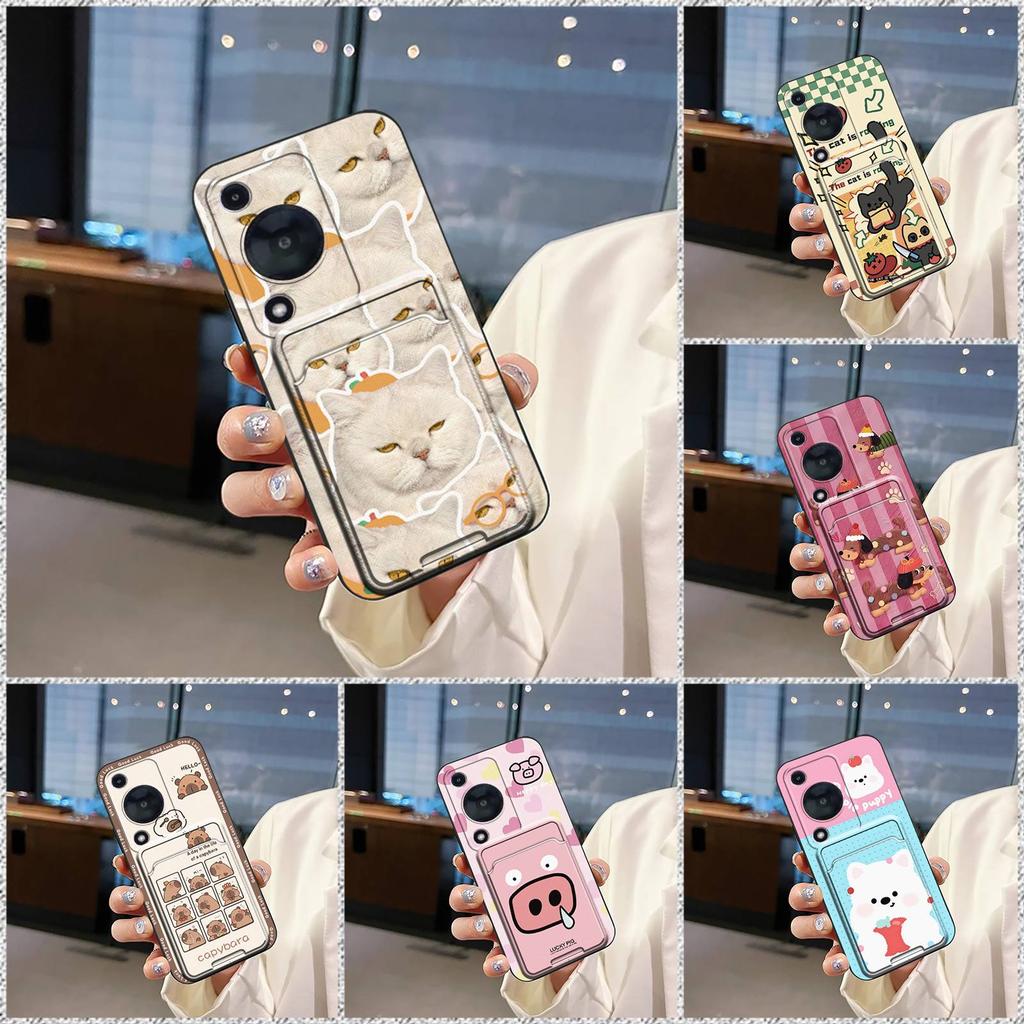 TPU Back Cover Phone Case For Huawei Enjoy70/70S/NOVA Y72 4G Card bag Silicone Card sleeve Anti-dust Fashion Design Cute