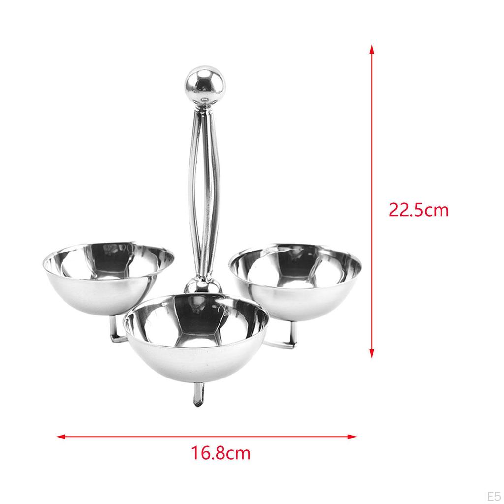 Condiment Serving Bowl Bowls Set Side Dish Condiments Chip Dips Stainless Steel 3