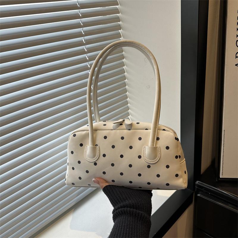 Minimalist Pu Crossbody Bag For Women With Zipper Closure And Dot Print Design For Daily Use