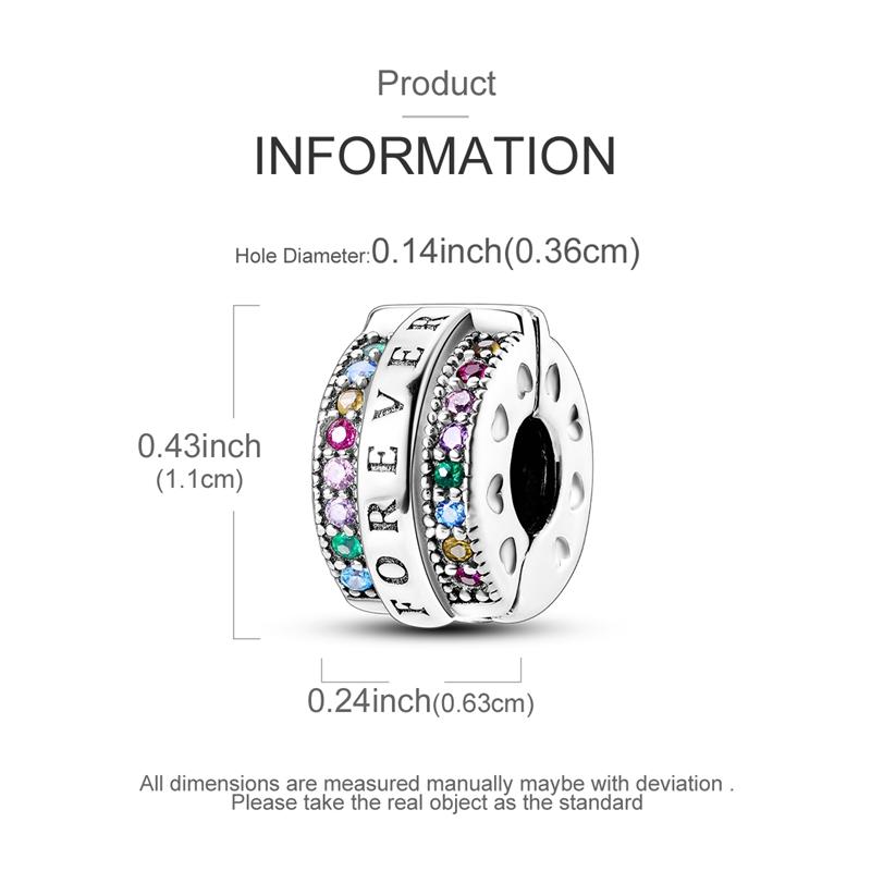 Original Charms Beads Copper Clip Charms Zircon Silicone Spacer Beads Fit Original Bracelet Diy Charm Women Jewelry