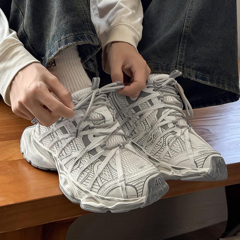 Thick-soled dad shoes spring and summer new heightening shoes mesh breathable straps sneakers