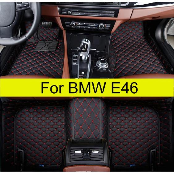 Car Floor Mats For BMW E46 1998-2004 Auto Interior Accessories 100% Fit Leather Carpets Rugs Waterproof Anti Slip Foot Pads
