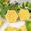 Christmas Snowflake Cookie Cutters Pressable Biscuits Mold Plastic Cookie Stamps DIY Cake Baking Tool Easy to Clean