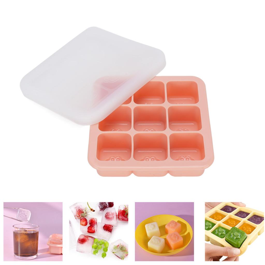 Silicone Ice Cube Tray Multipurpose Flexible Easy Release Baby Food Freezer Tray for Home Kitchen