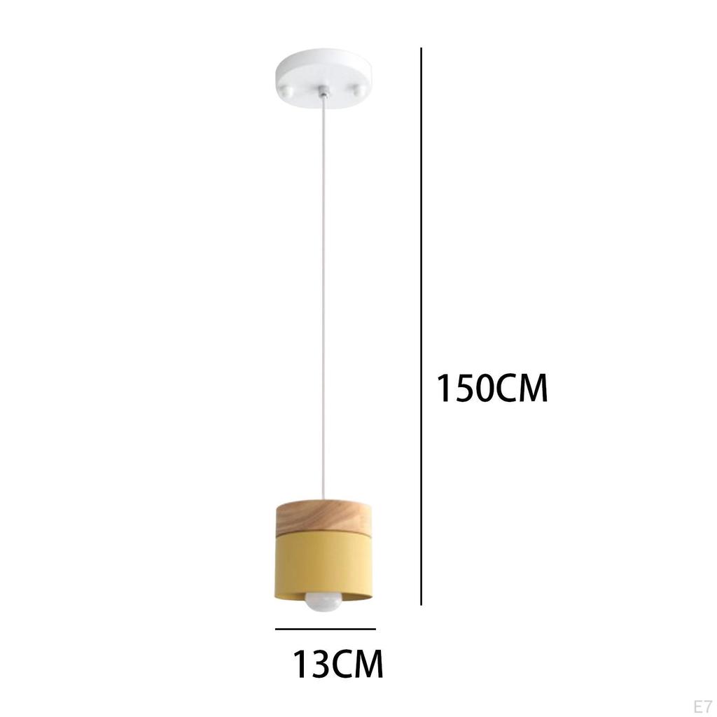 Minimalist LED Pendant Light with Wooden and Iron Design for Home Decor