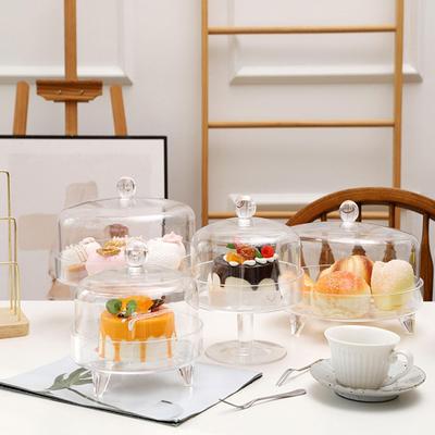 Dome Acrylic Cake Cover Transparent Cloche Lid Cake Cheese Food Dustproof Tall Cover Party Table Decoration Kitchen Supply