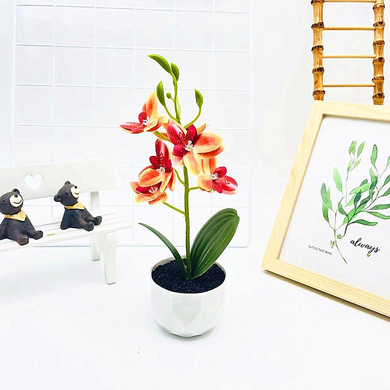 Simulated Phalaenopsis Potted Artificial Artificial Flower For Indoor Outdoor Decoration And Photography Use